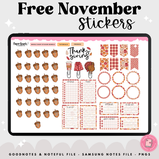 Free November Stickers