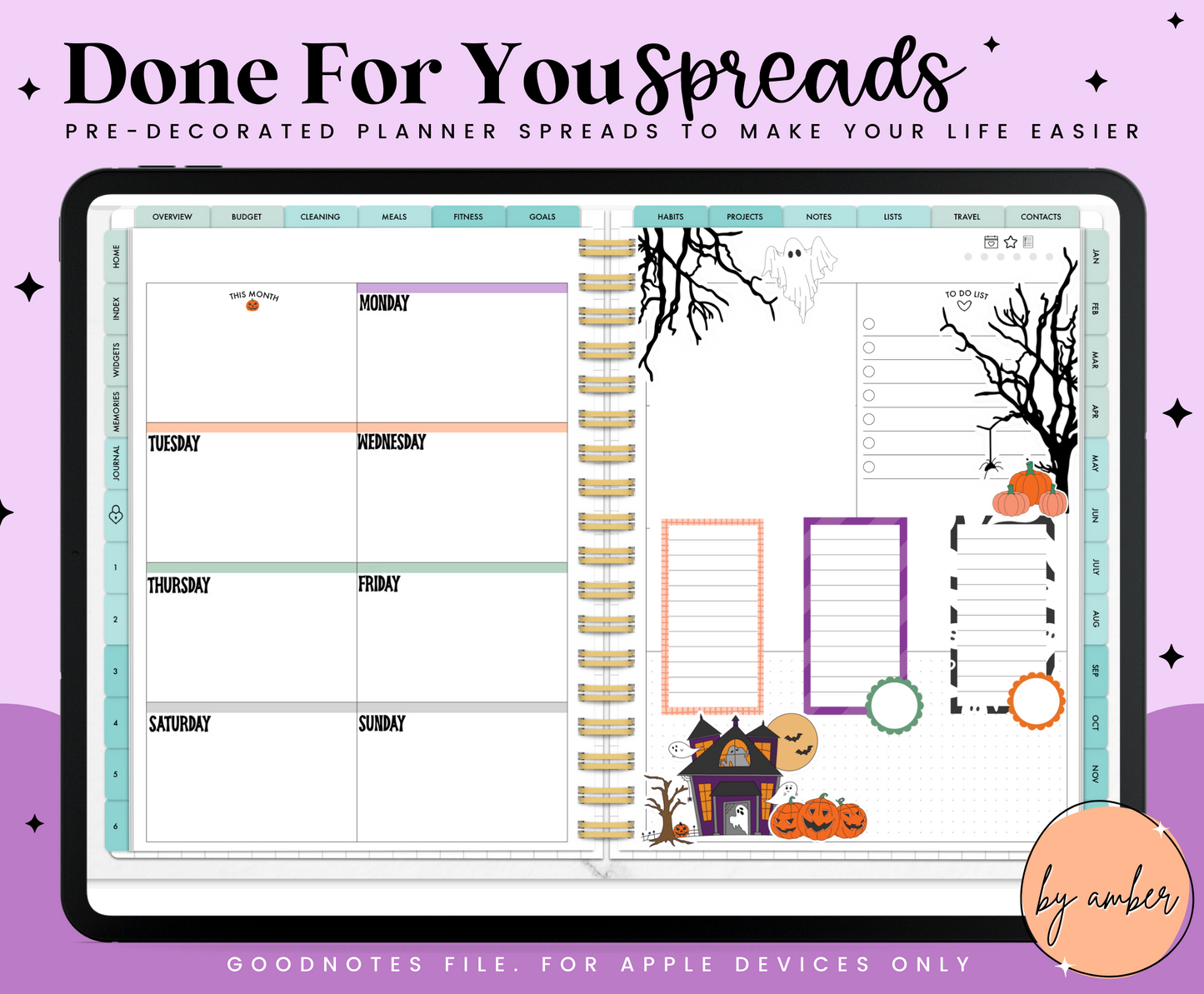 Halloween Dashboard Weekly Done For You Spread