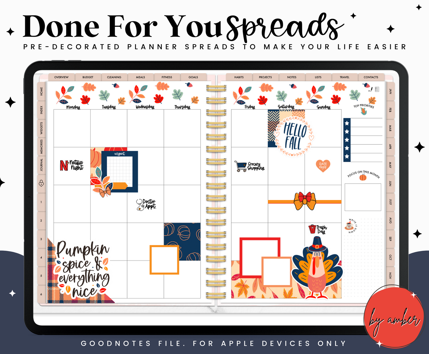 Hello Fall Monthly Done For You Spread