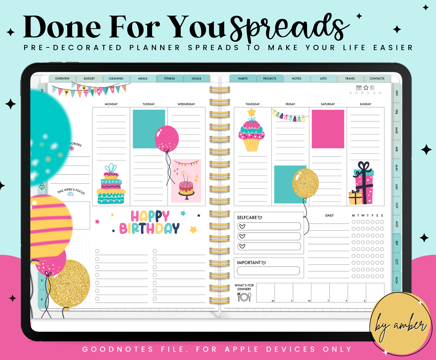 Happy Birthday Weekly Done For You Spread