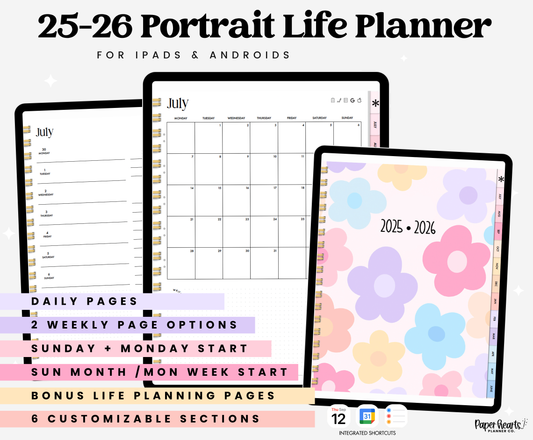 25-26 Midyear Pastel Portrait Everything Planner