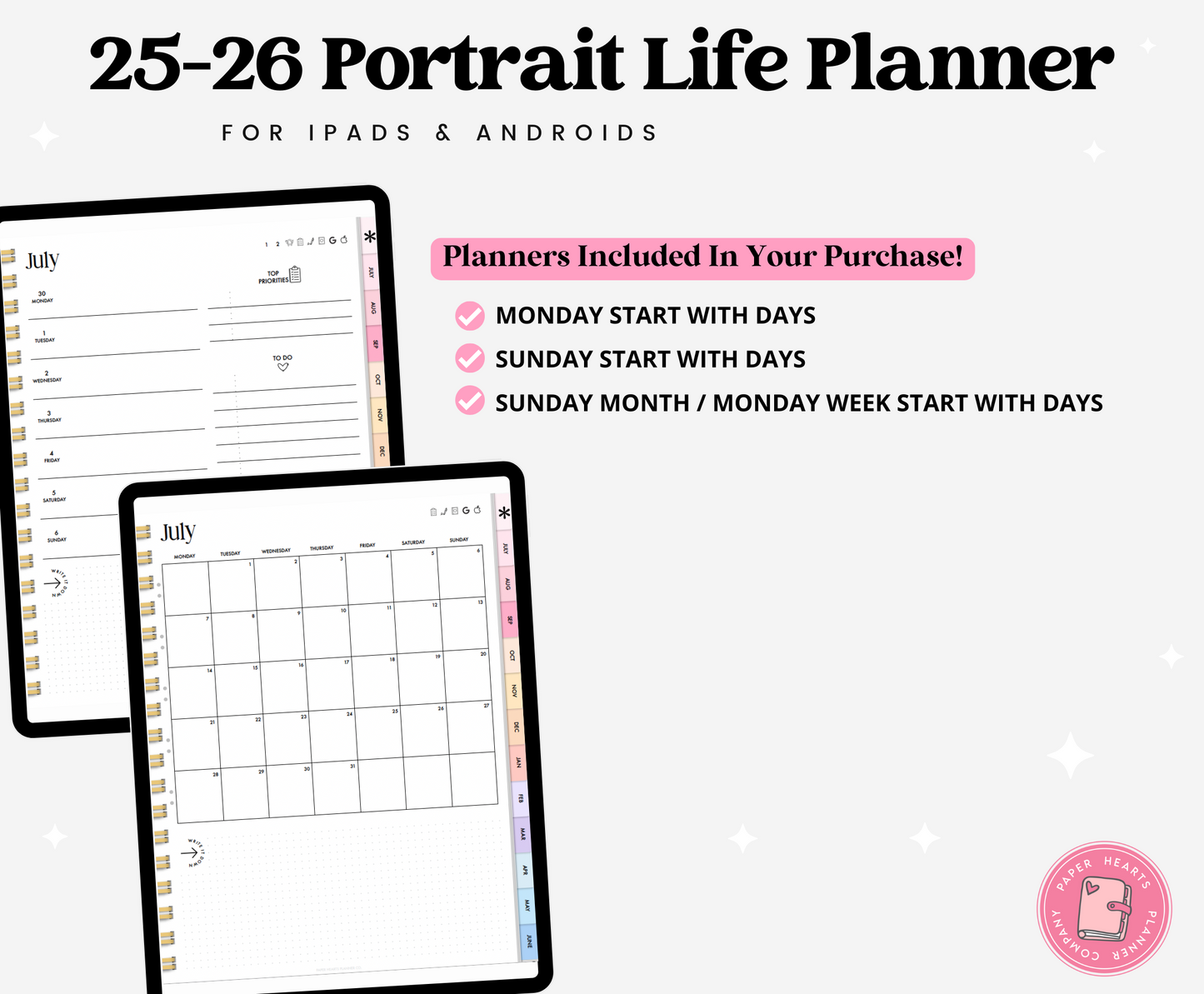 25-26 Midyear Pastel Portrait Everything Planner