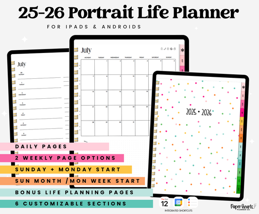 25-26 Midyear Rainbow Portrait Everything Planner