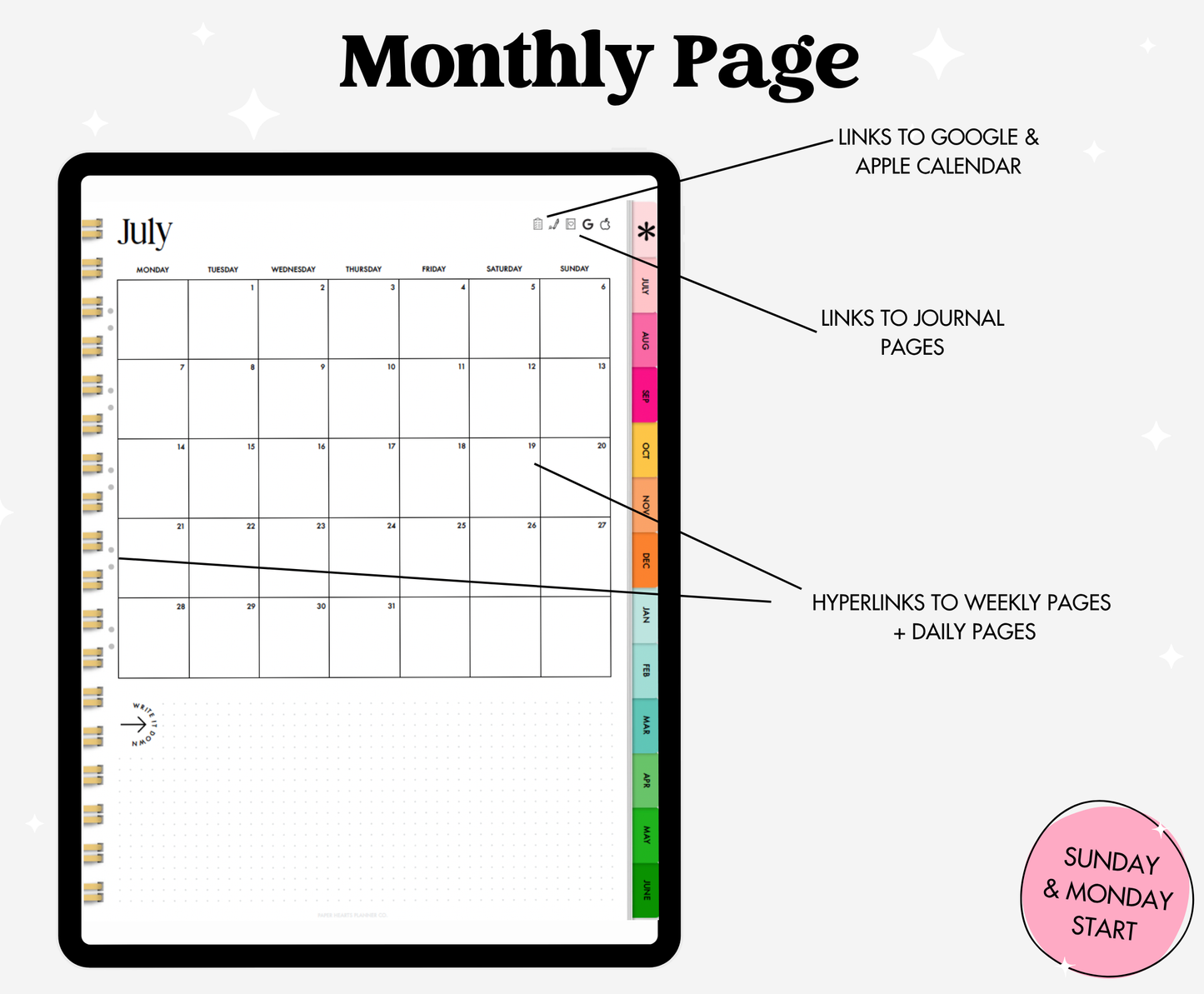 25-26 Midyear Rainbow Portrait Everything Planner