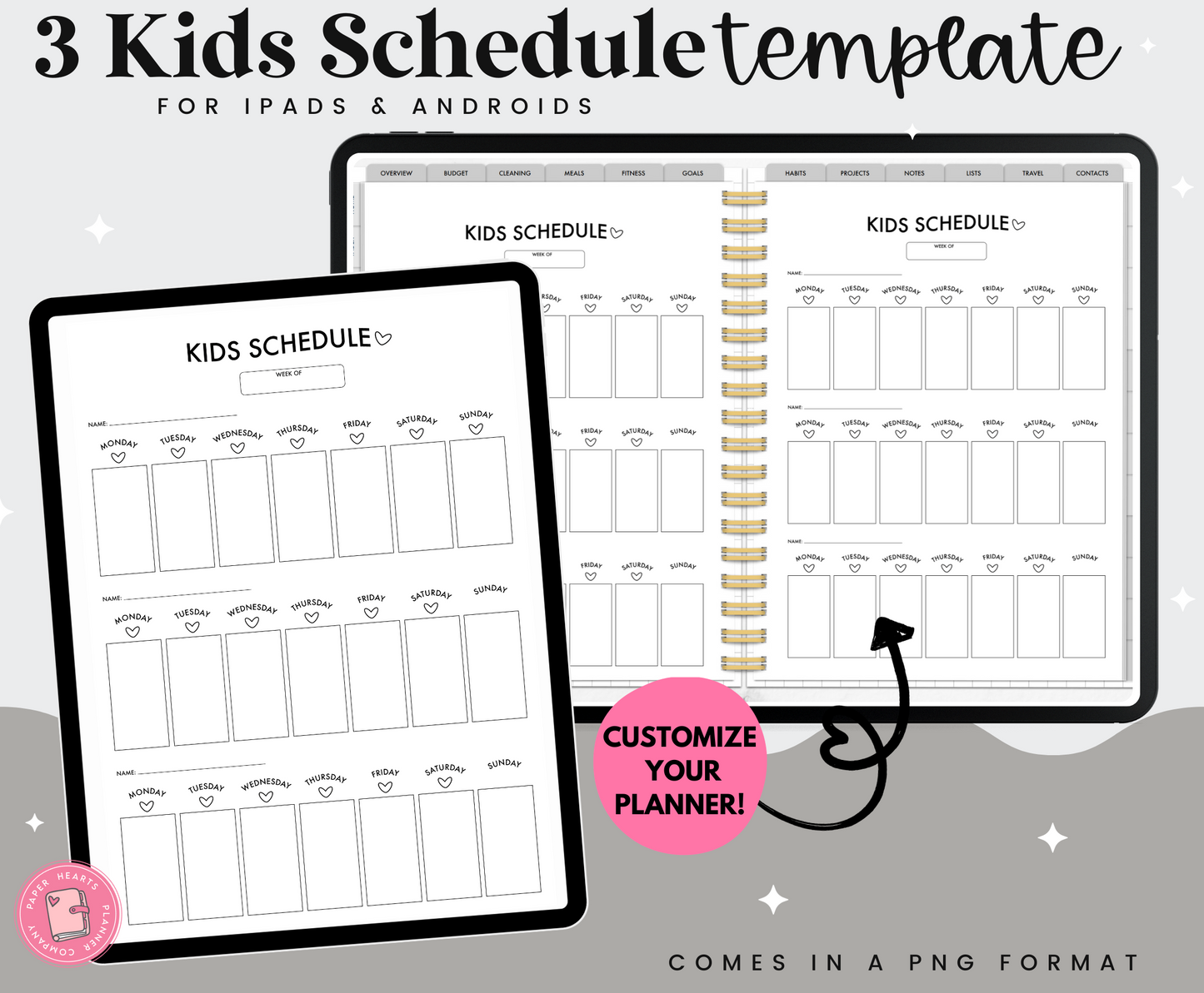 3 Kids Schedule Bonus Template
