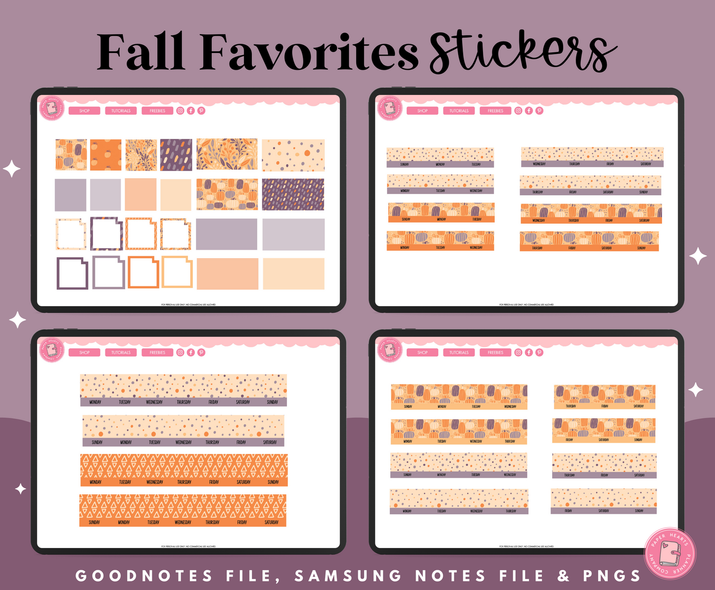 Fall Favorites Stickers