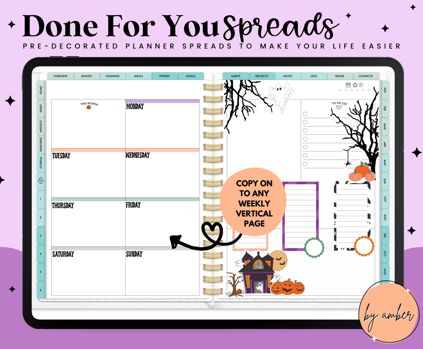 Halloween Dashboard Weekly Done For You Spread