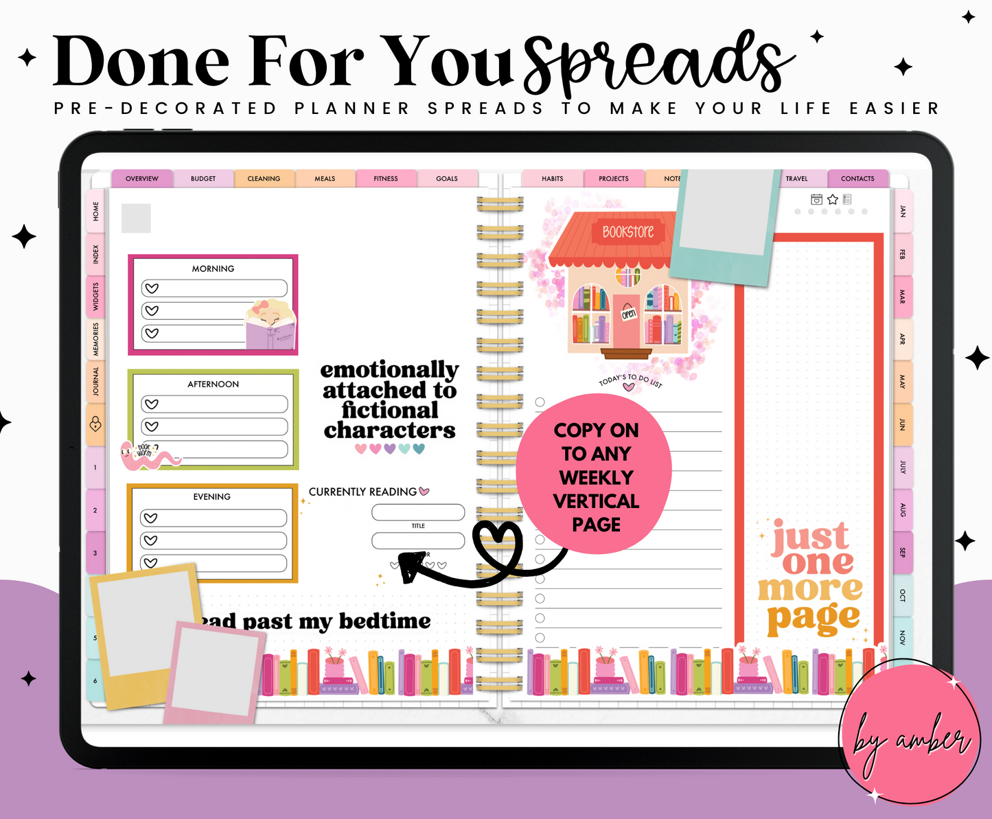 Book Lovers Daily Done For You Spread