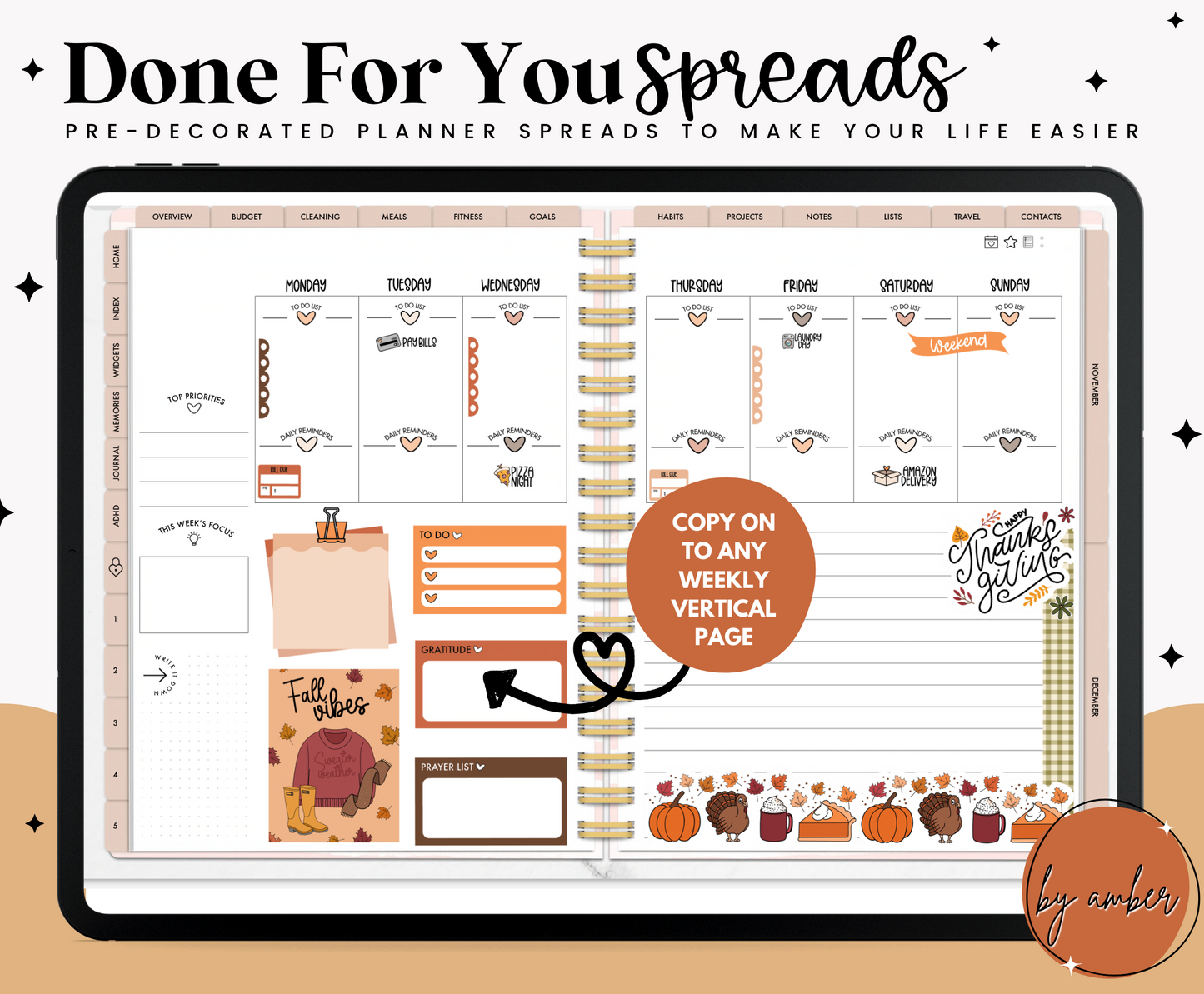 Give Thanks Vertical Weekly Done For You Spread