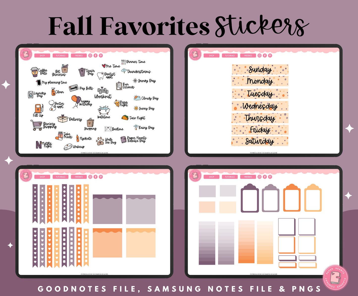 Fall Favorites Stickers