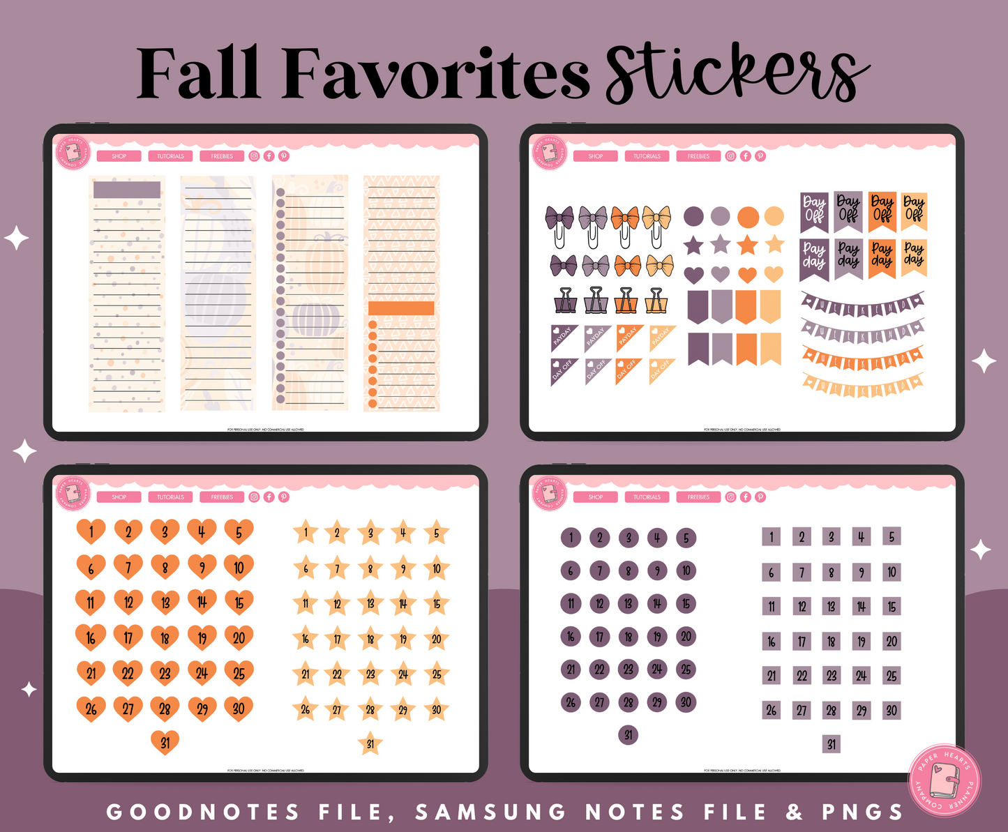 Fall Favorites Stickers