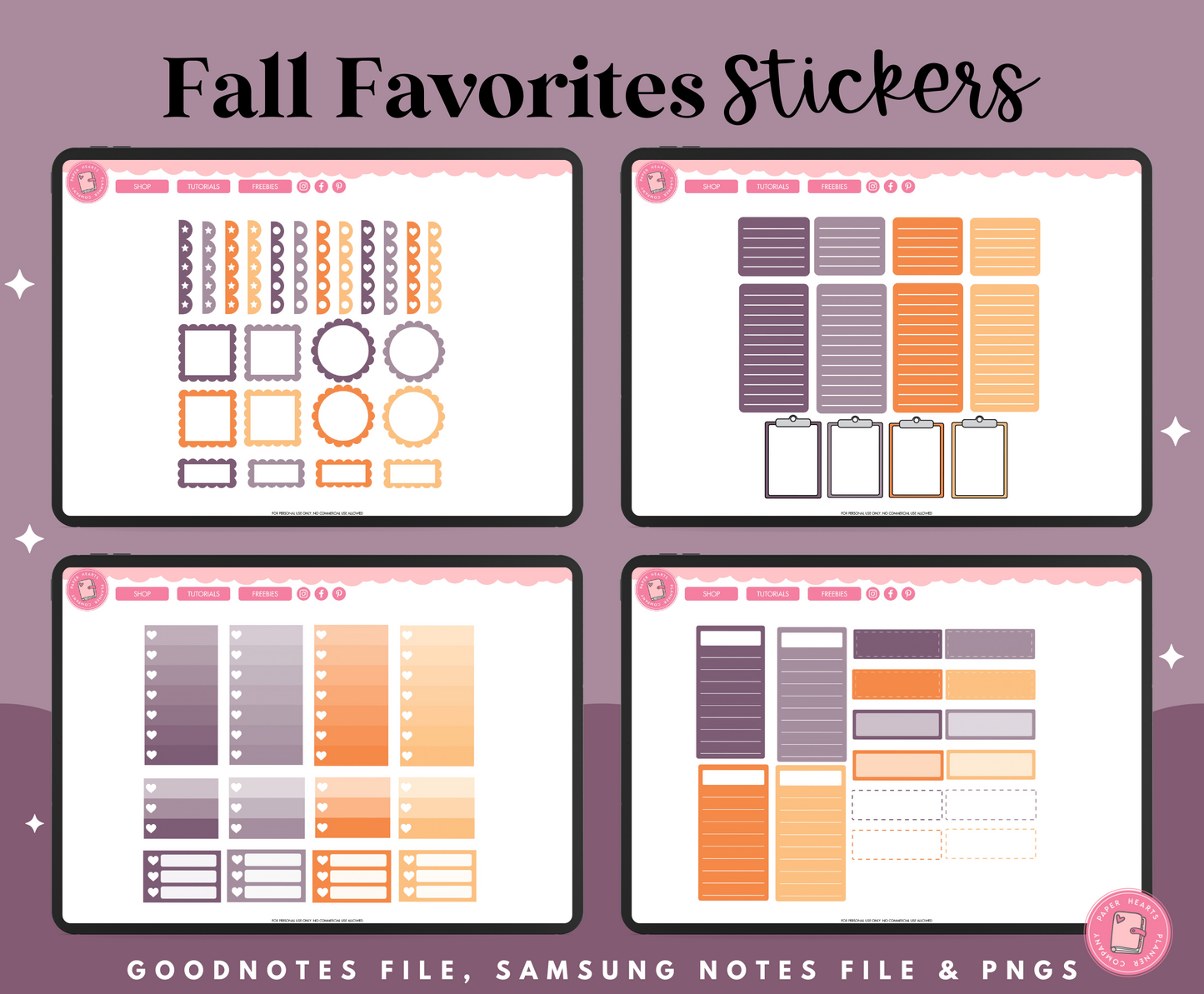 Fall Favorites Stickers