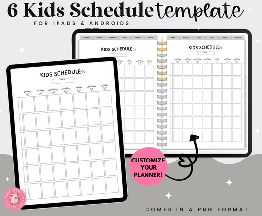 6 Kids Schedule Bonus Template