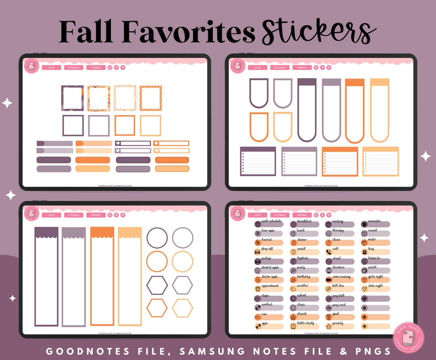 Fall Favorites Stickers