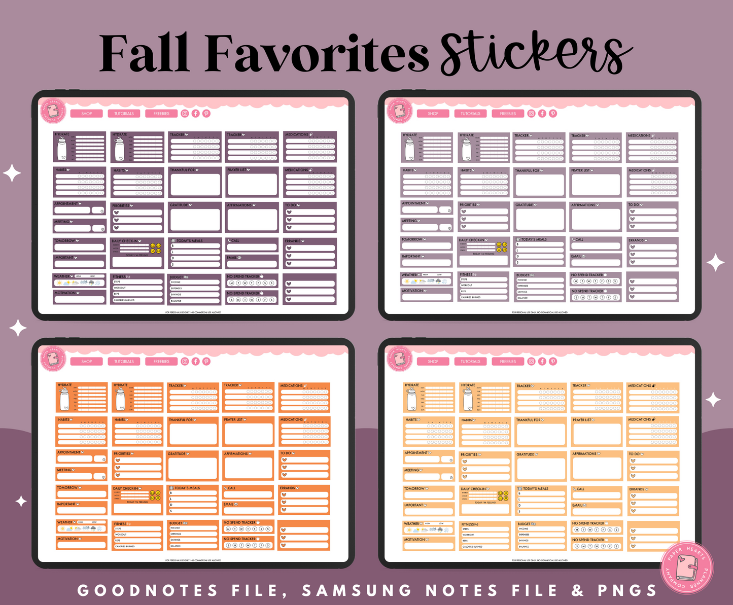 Fall Favorites Stickers