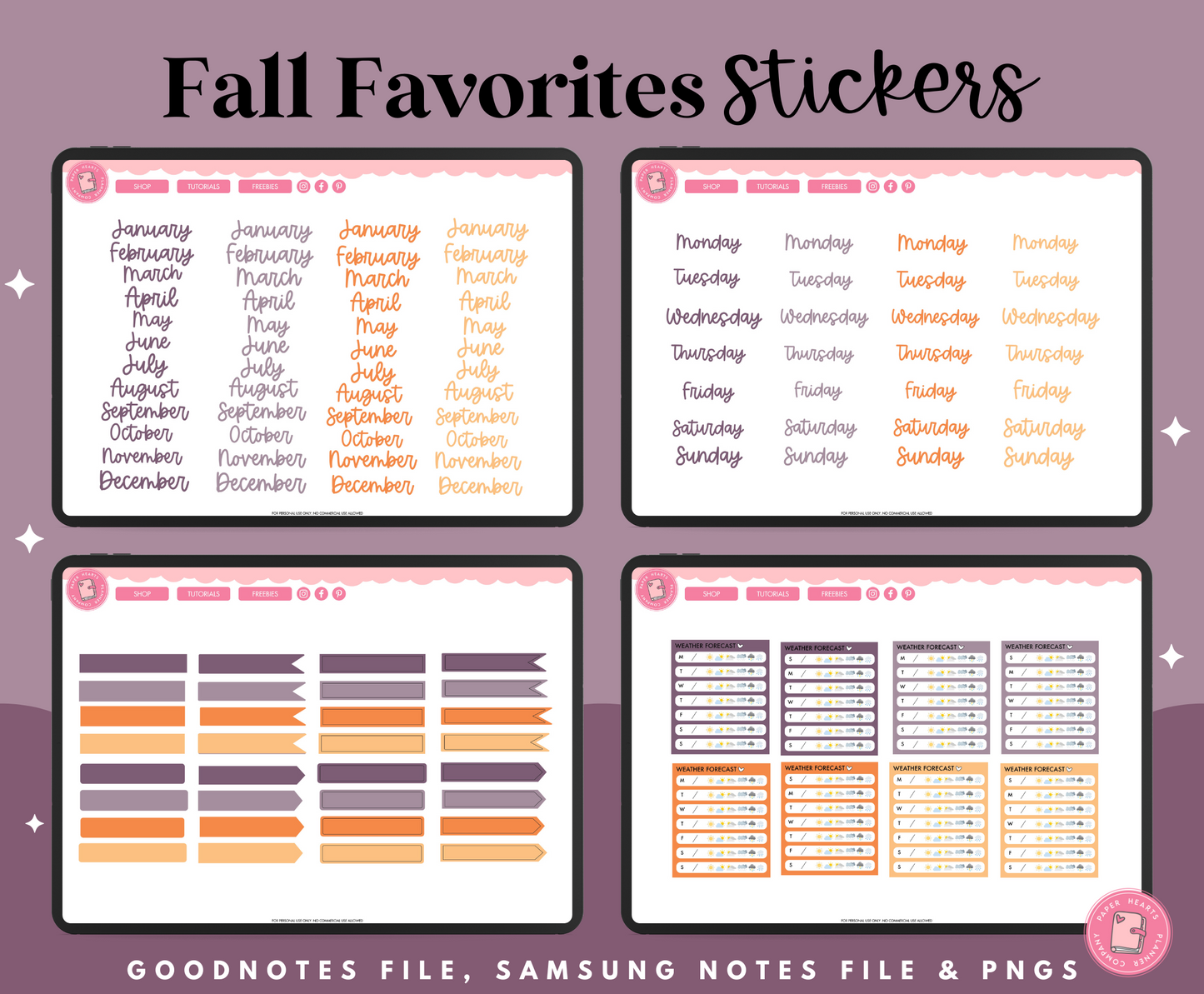 Fall Favorites Stickers
