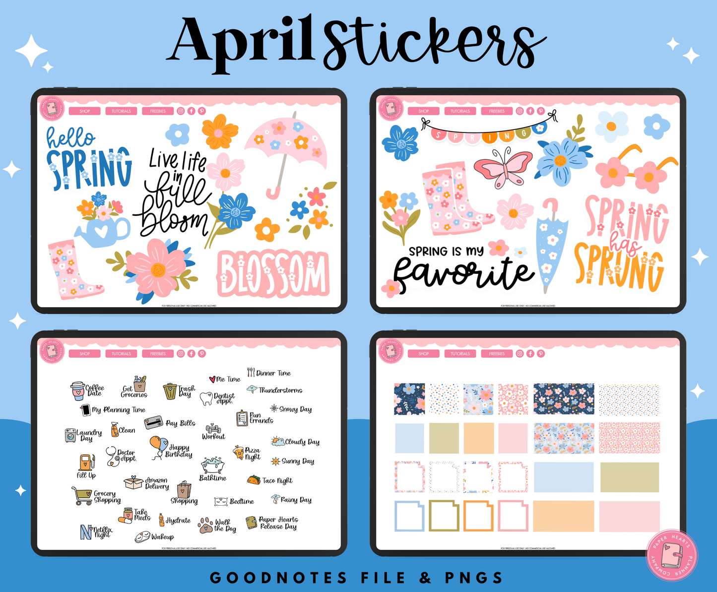 April Blooms Stickers