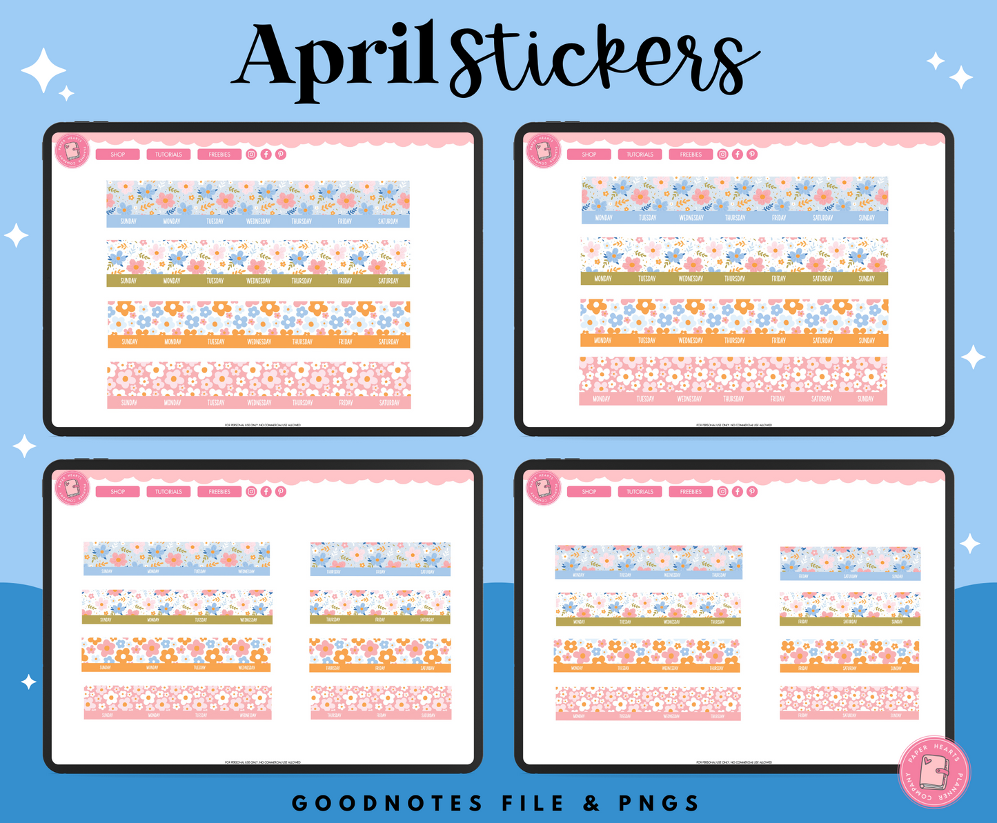 April Blooms Stickers