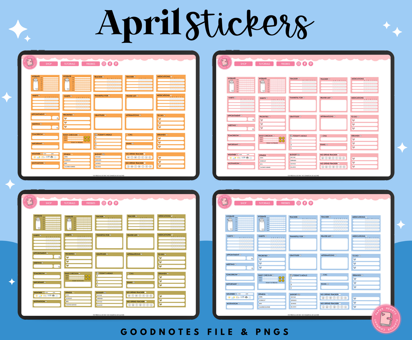 April Blooms Stickers