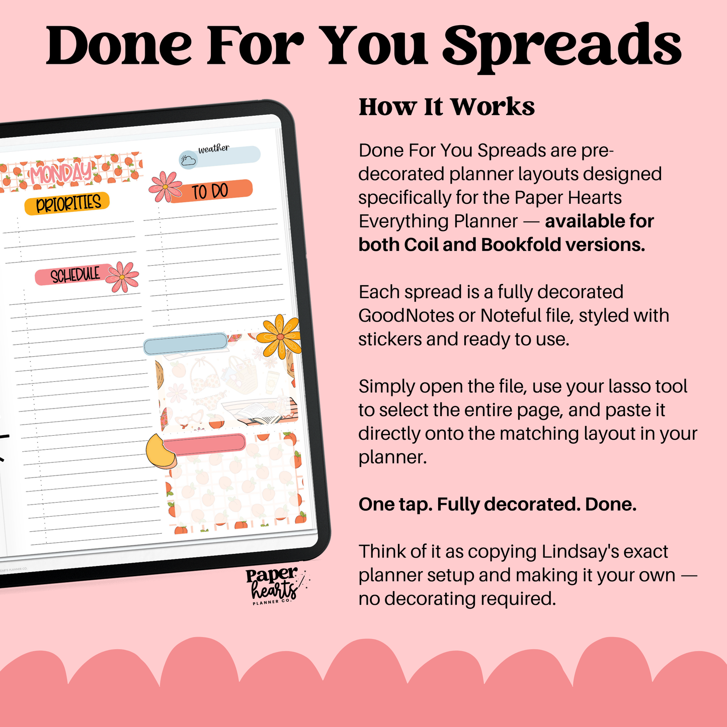 August Peaches 1 Page Daily Done For You Spread