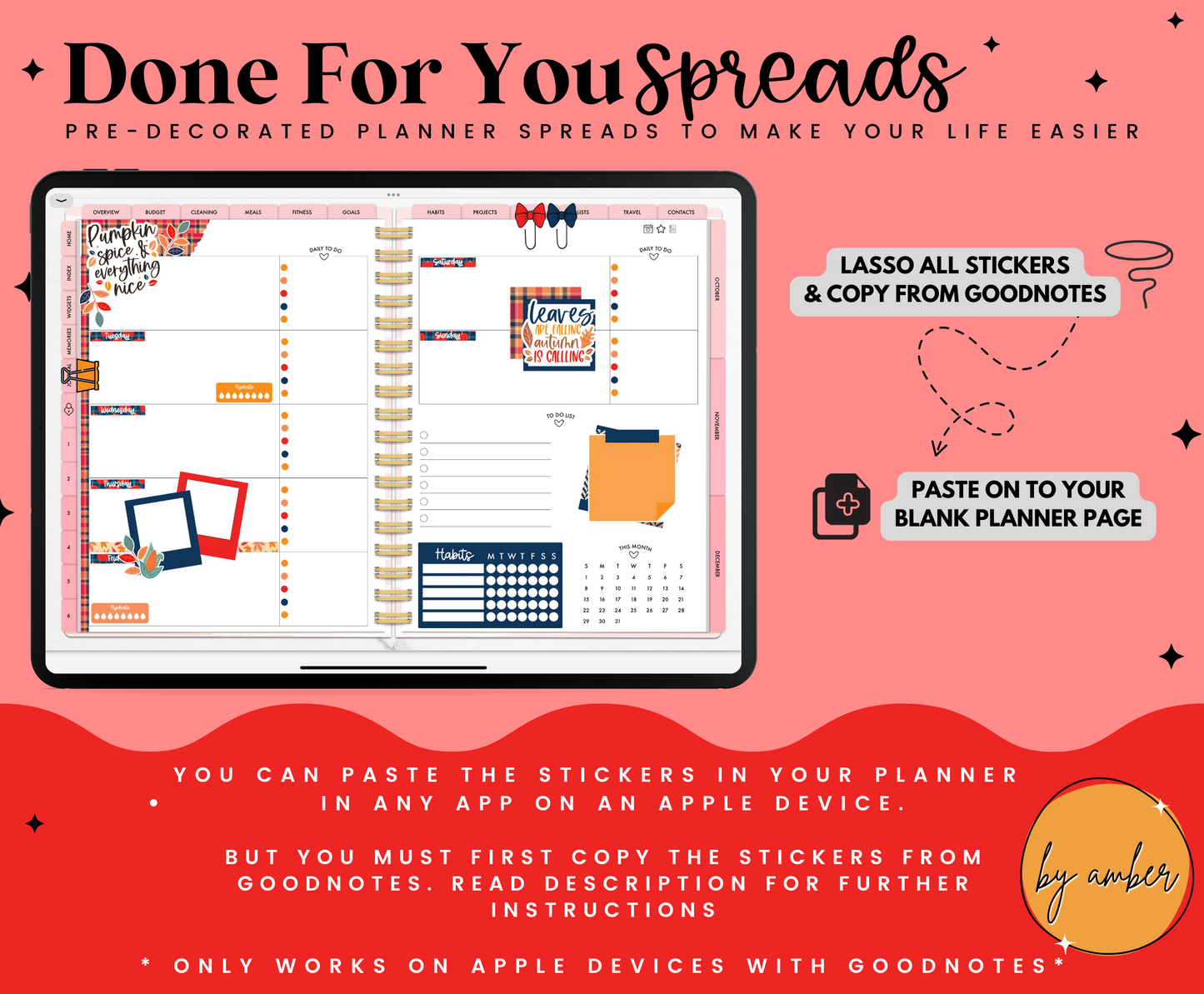 Autumn Plaid ADHD Planner Done For You Spread