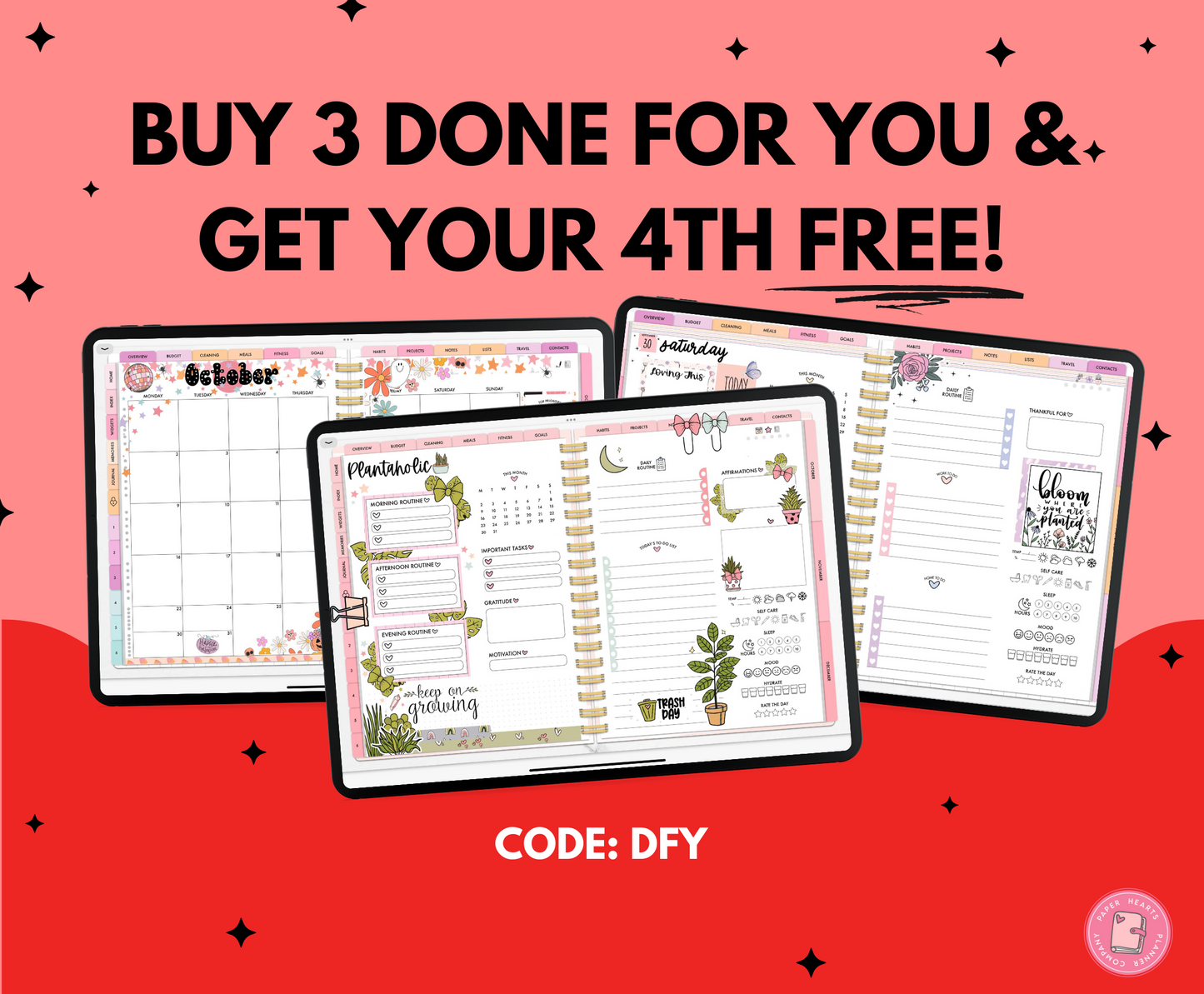 Autumn Plaid ADHD Planner Done For You Spread