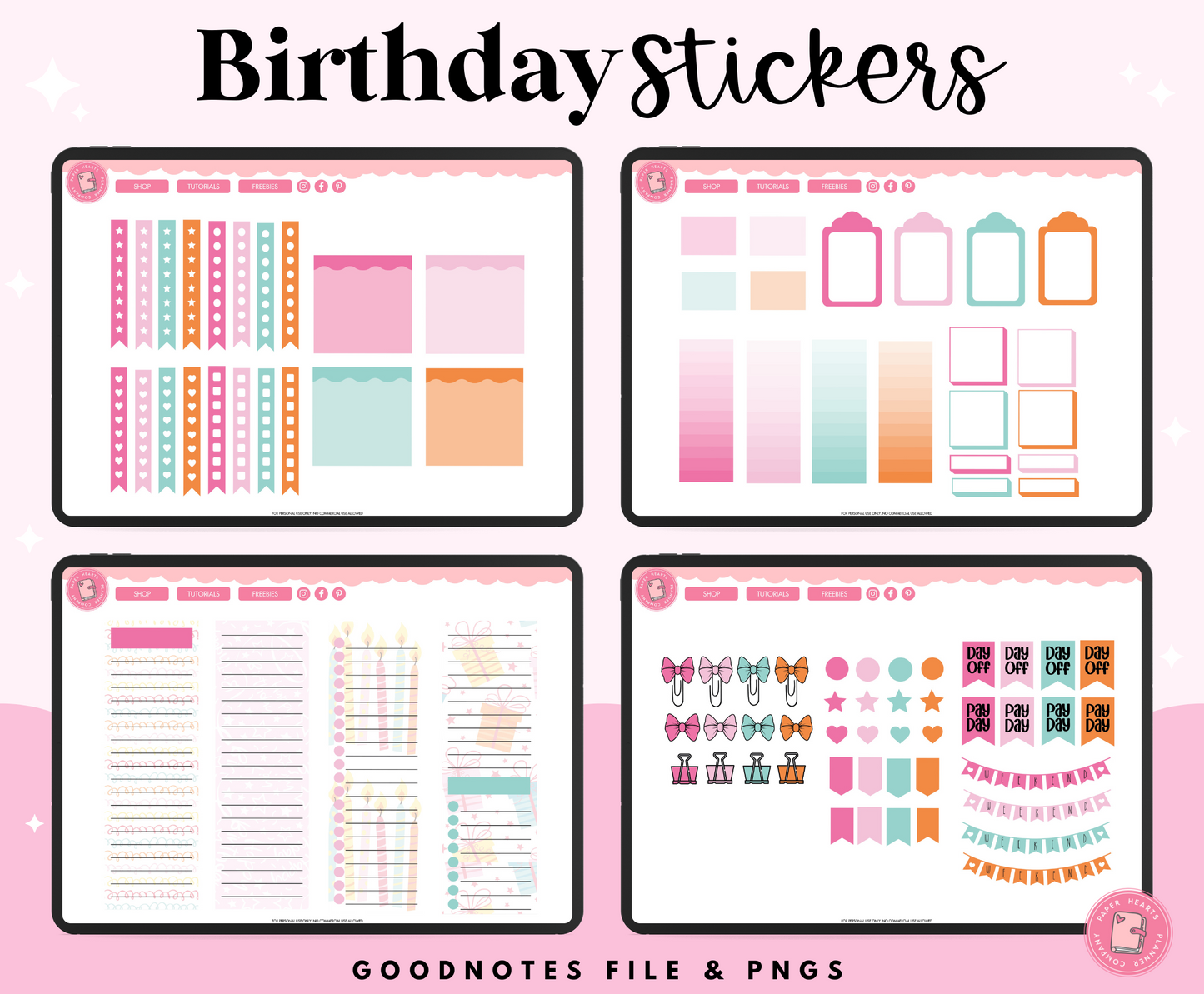 Birthday Planner Stickers