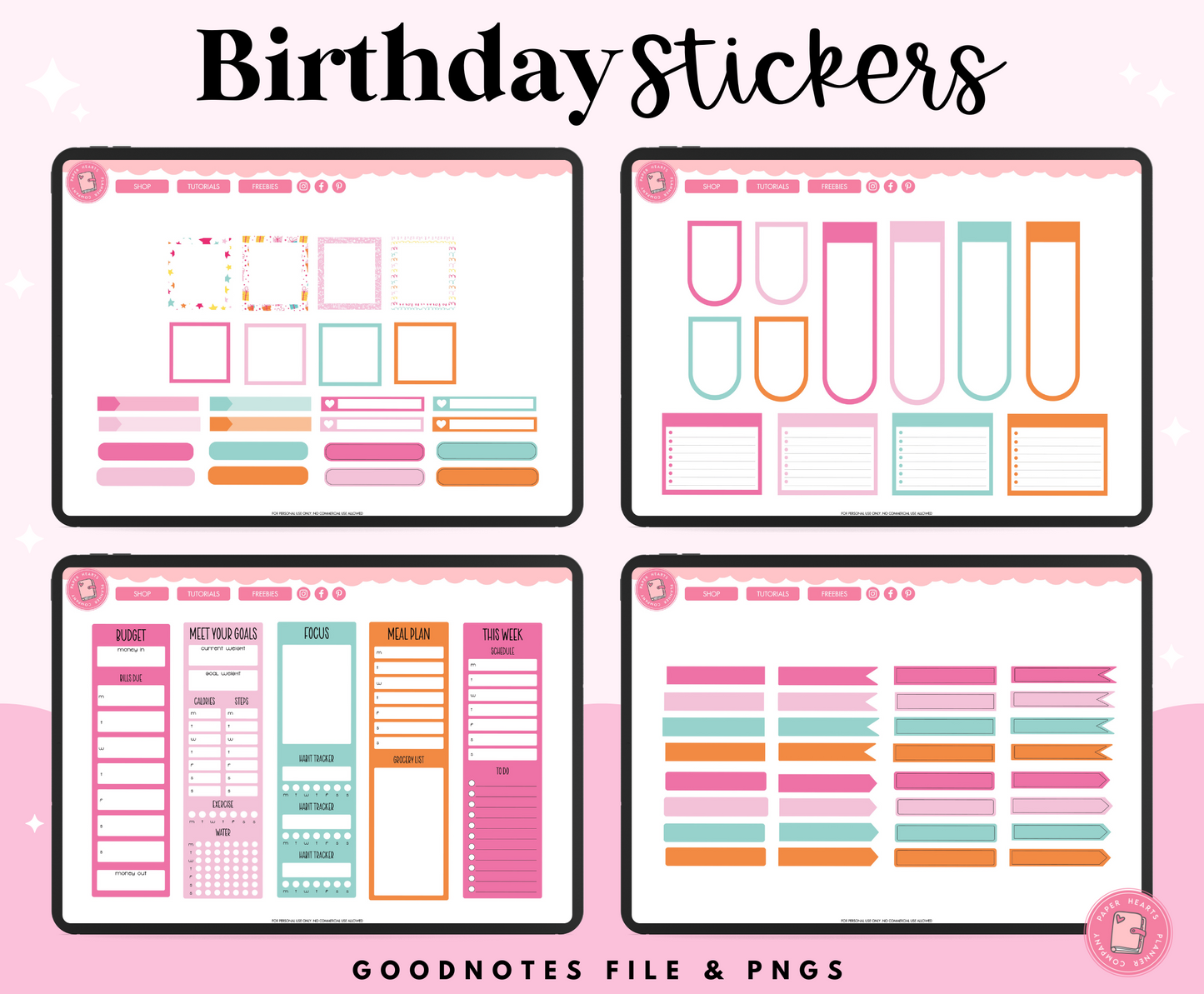 Birthday Planner Stickers