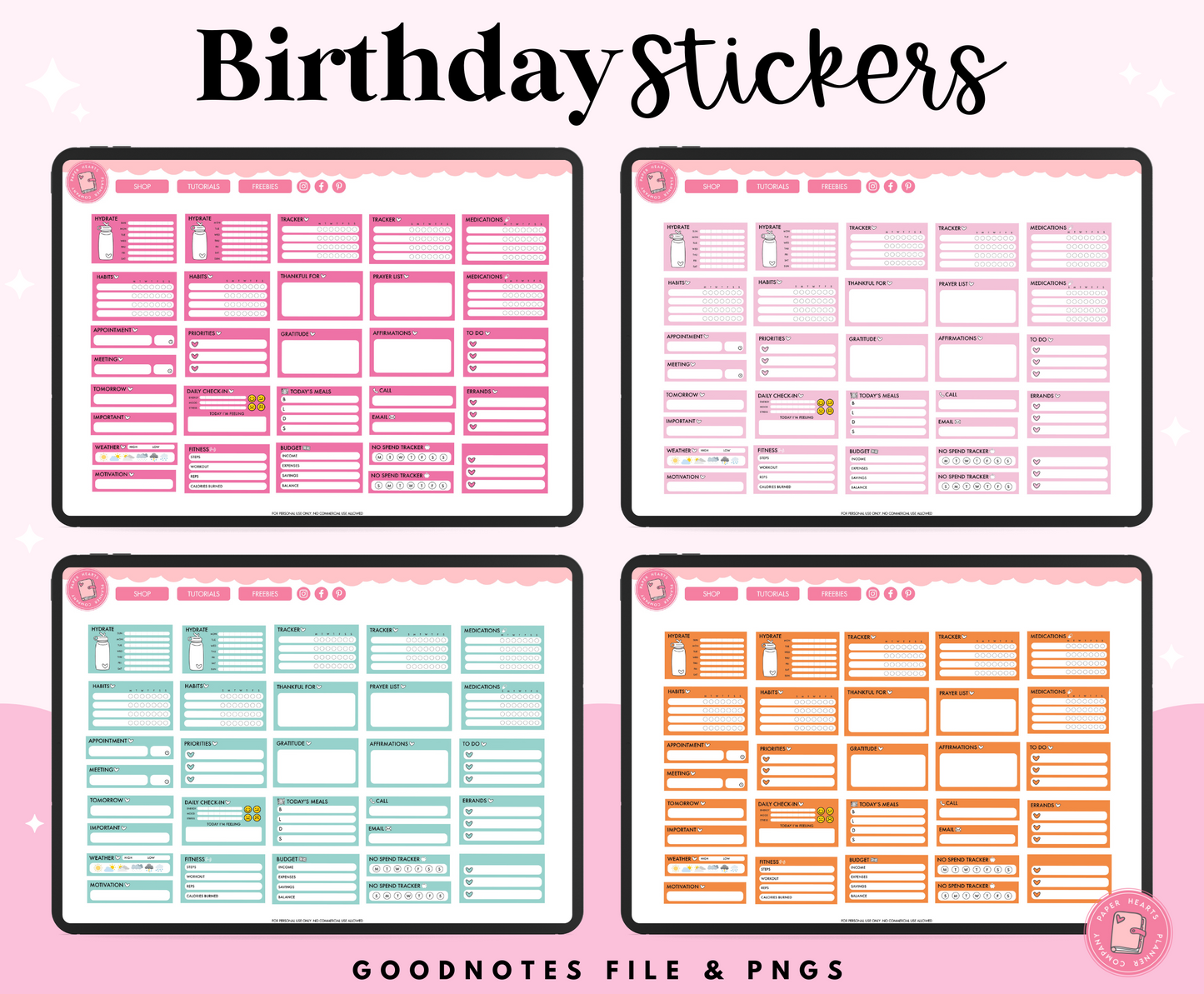 Birthday Planner Stickers