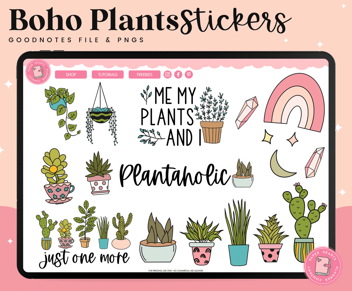 Boho Plants Digital Stickers