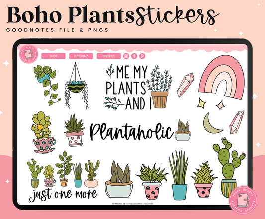 Boho Plants Digital Stickers