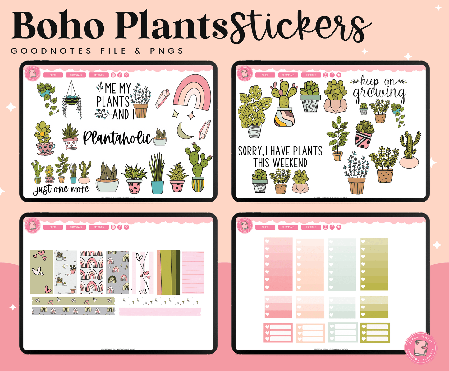 Boho Plants Digital Stickers