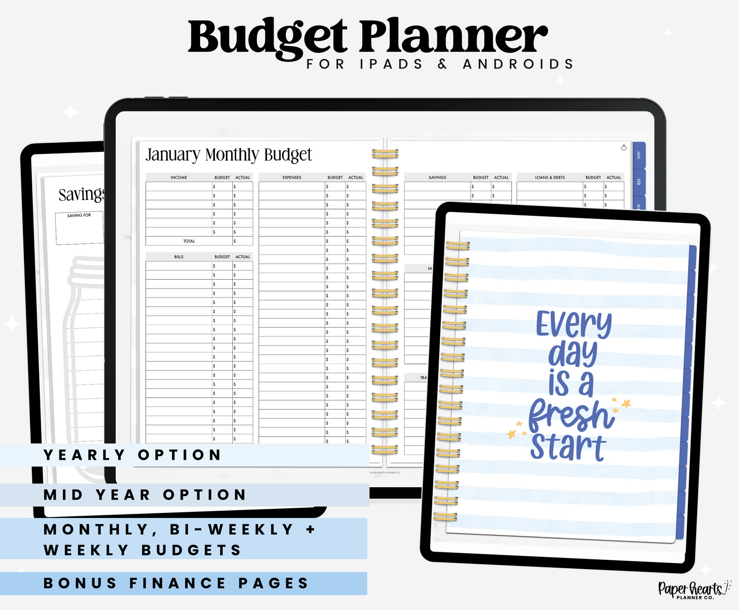 Blue Budget Planner Landscape