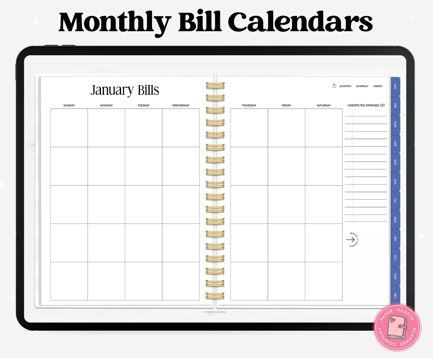 Blue Budget Planner Landscape
