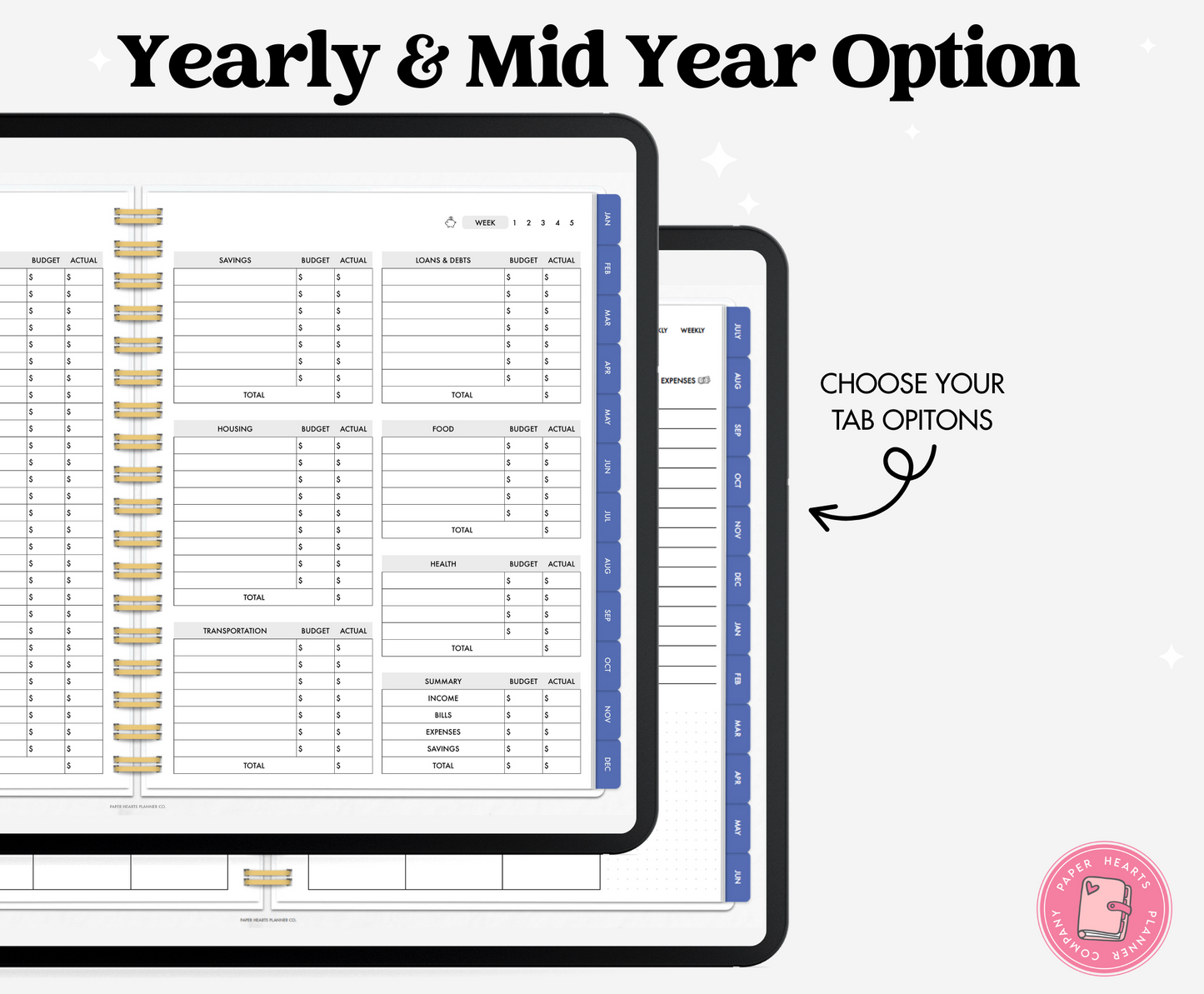 Blue Budget Planner Landscape