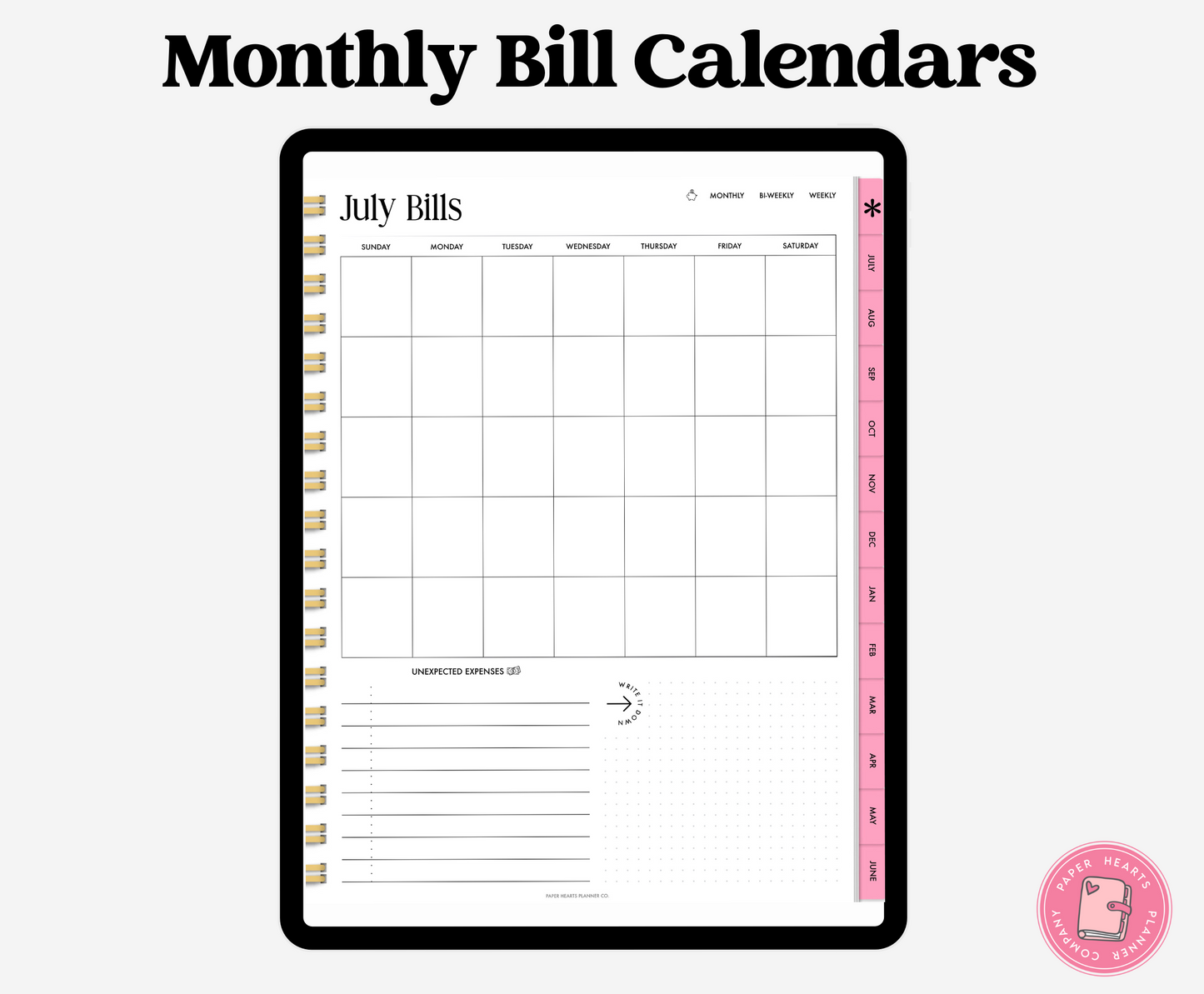 Pink Budget Planner Portrait