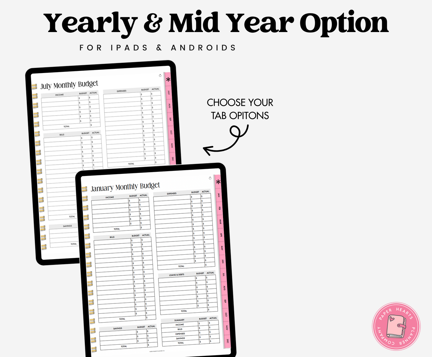 Pink Budget Planner Portrait