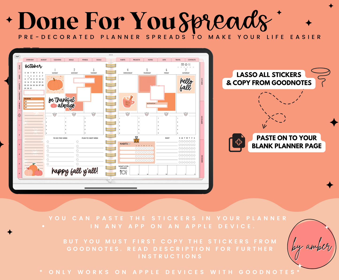 Cozy Fall ADHD Planner Week 1 Done For You Spread