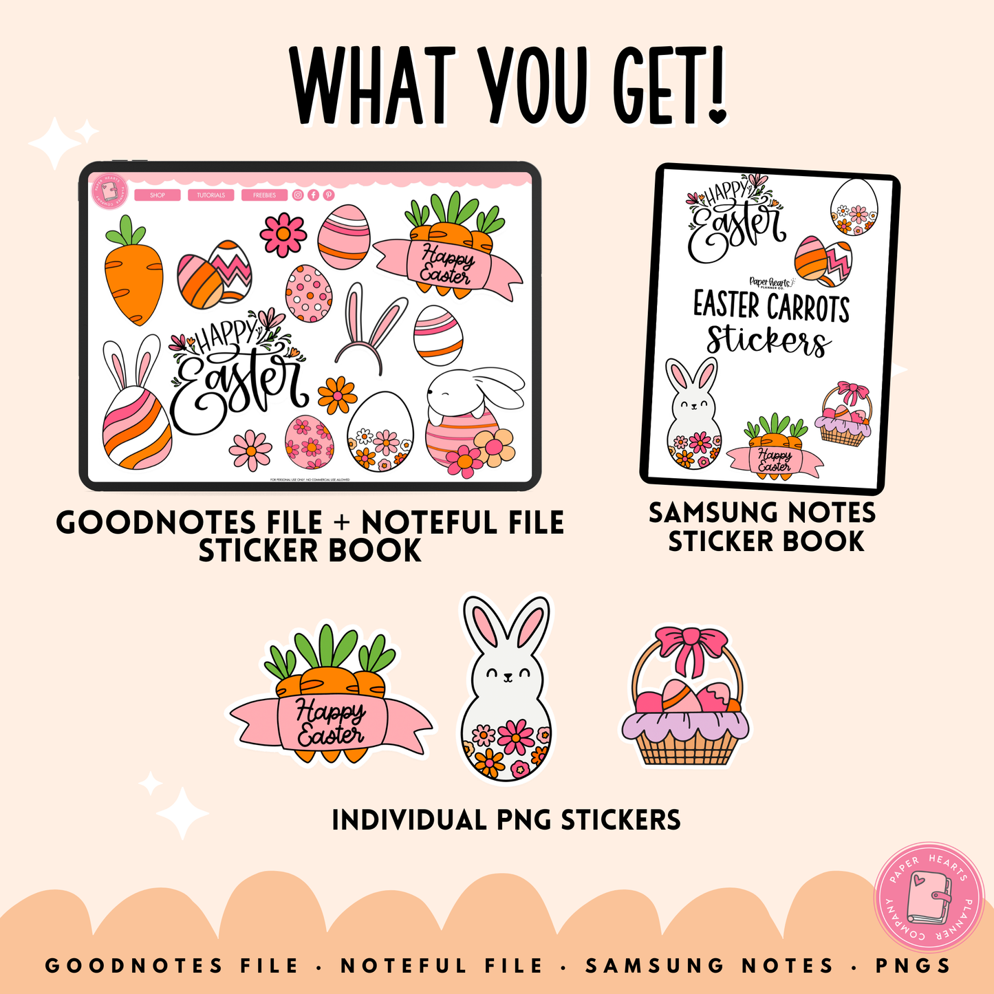 Easter Carrots Stickers