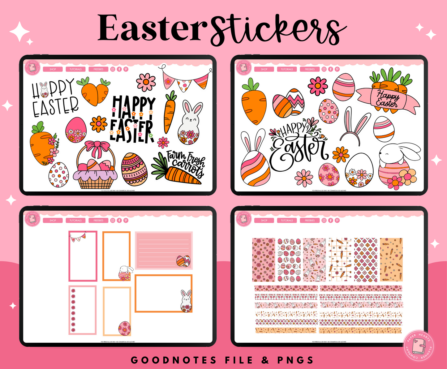 Easter Carrots Stickers