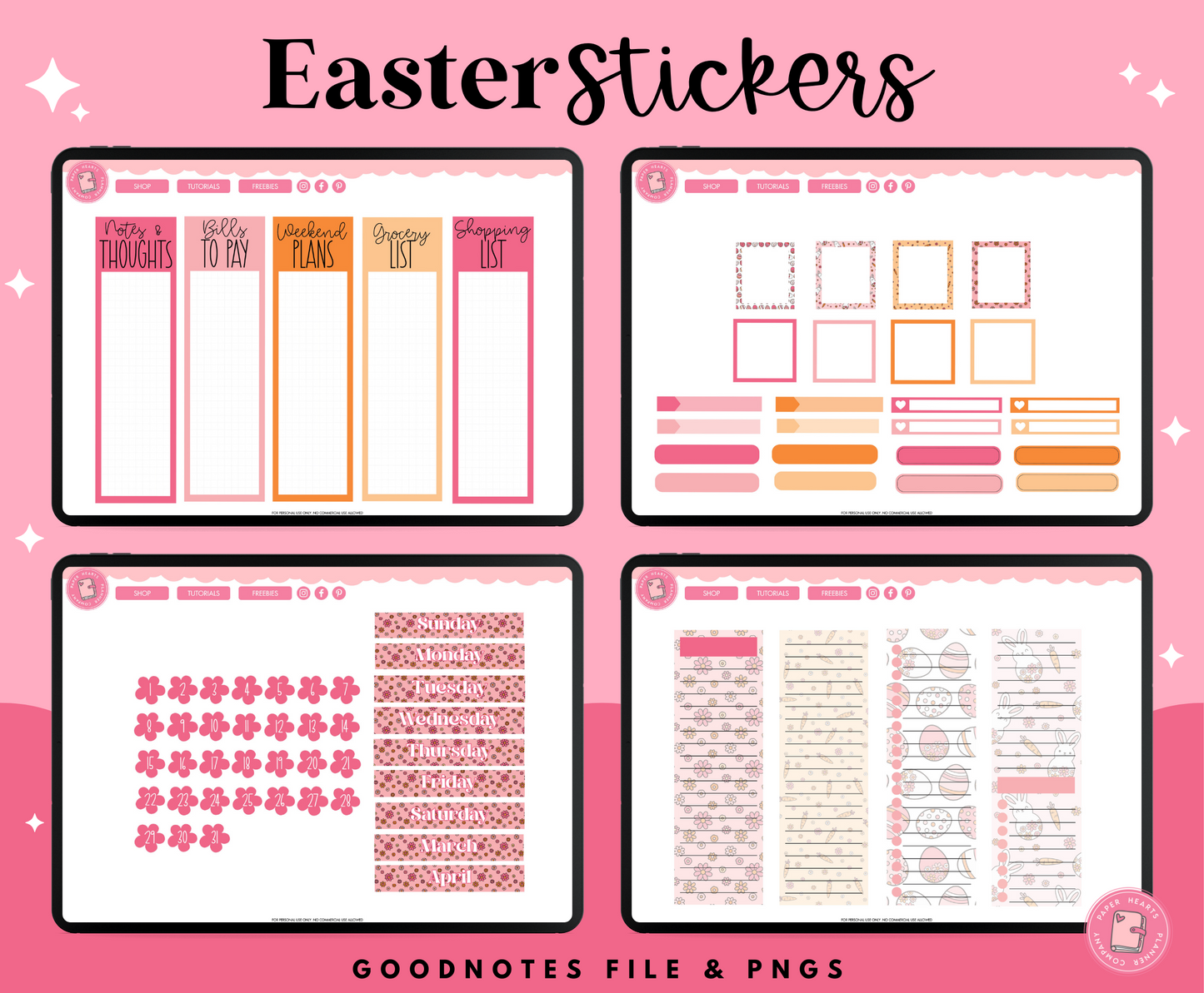 Easter Carrots Stickers