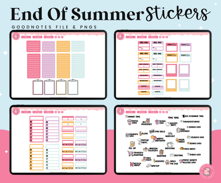 End Of Summer Stickers