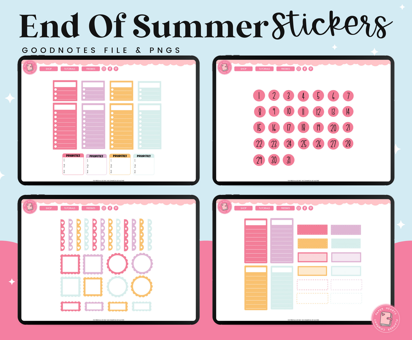 End Of Summer Stickers