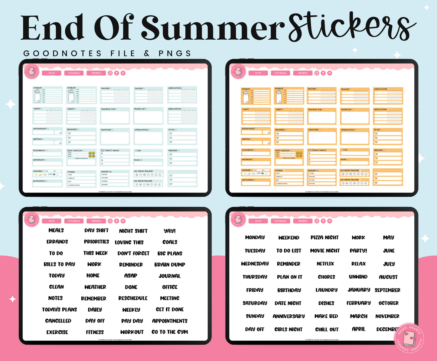 End Of Summer Stickers