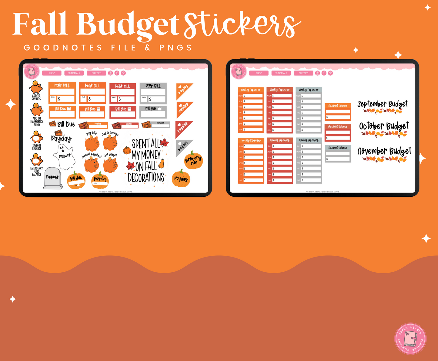 Fall Budget Stickers