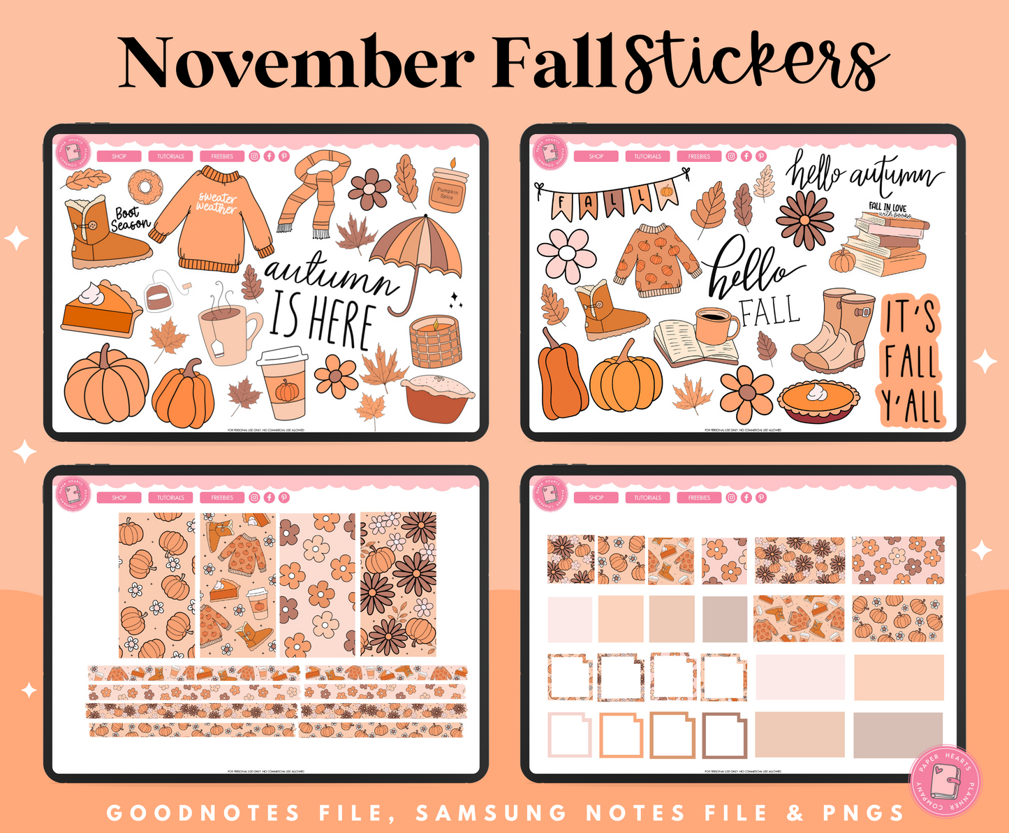 November Fall Stickers