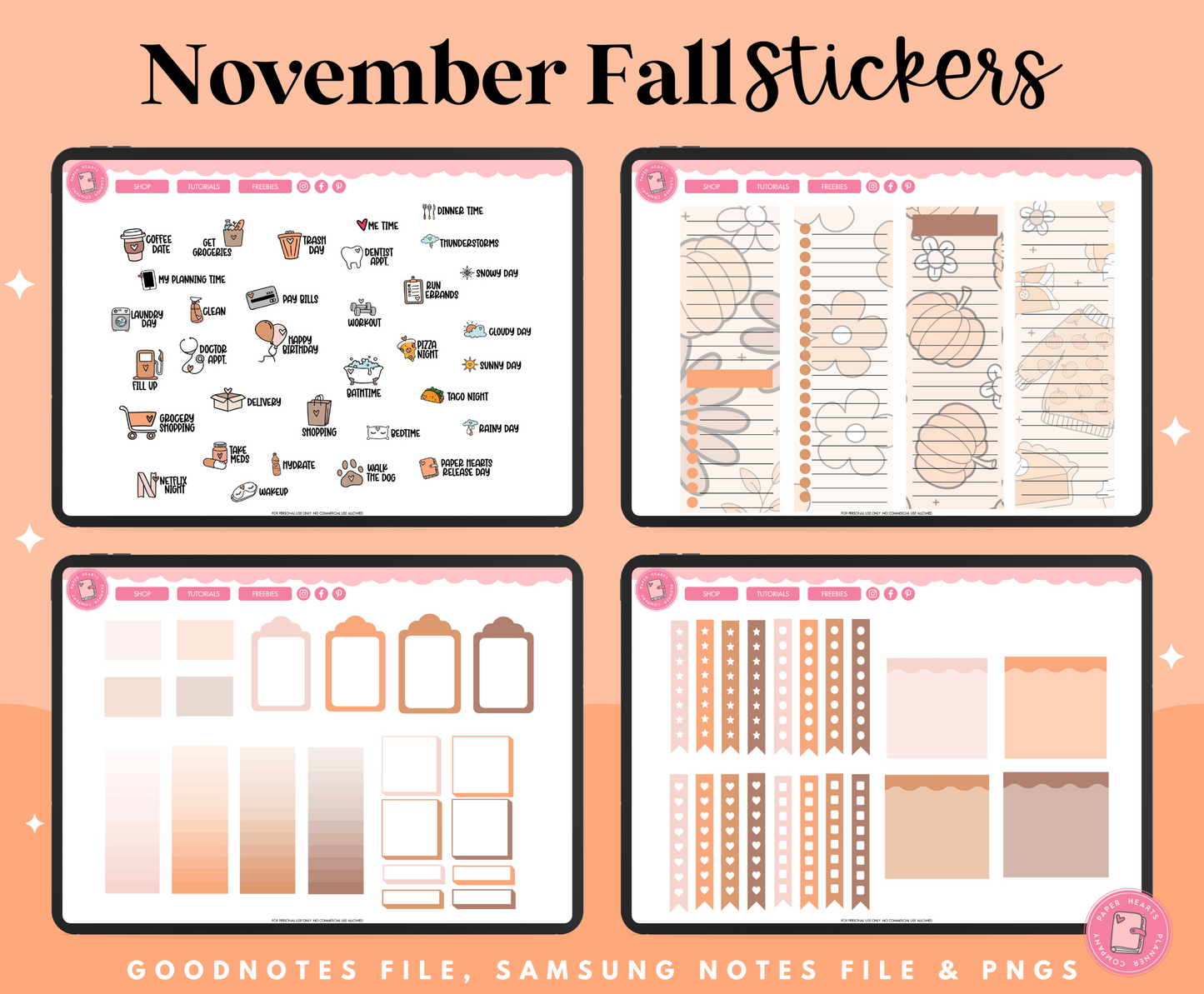 November Fall Stickers