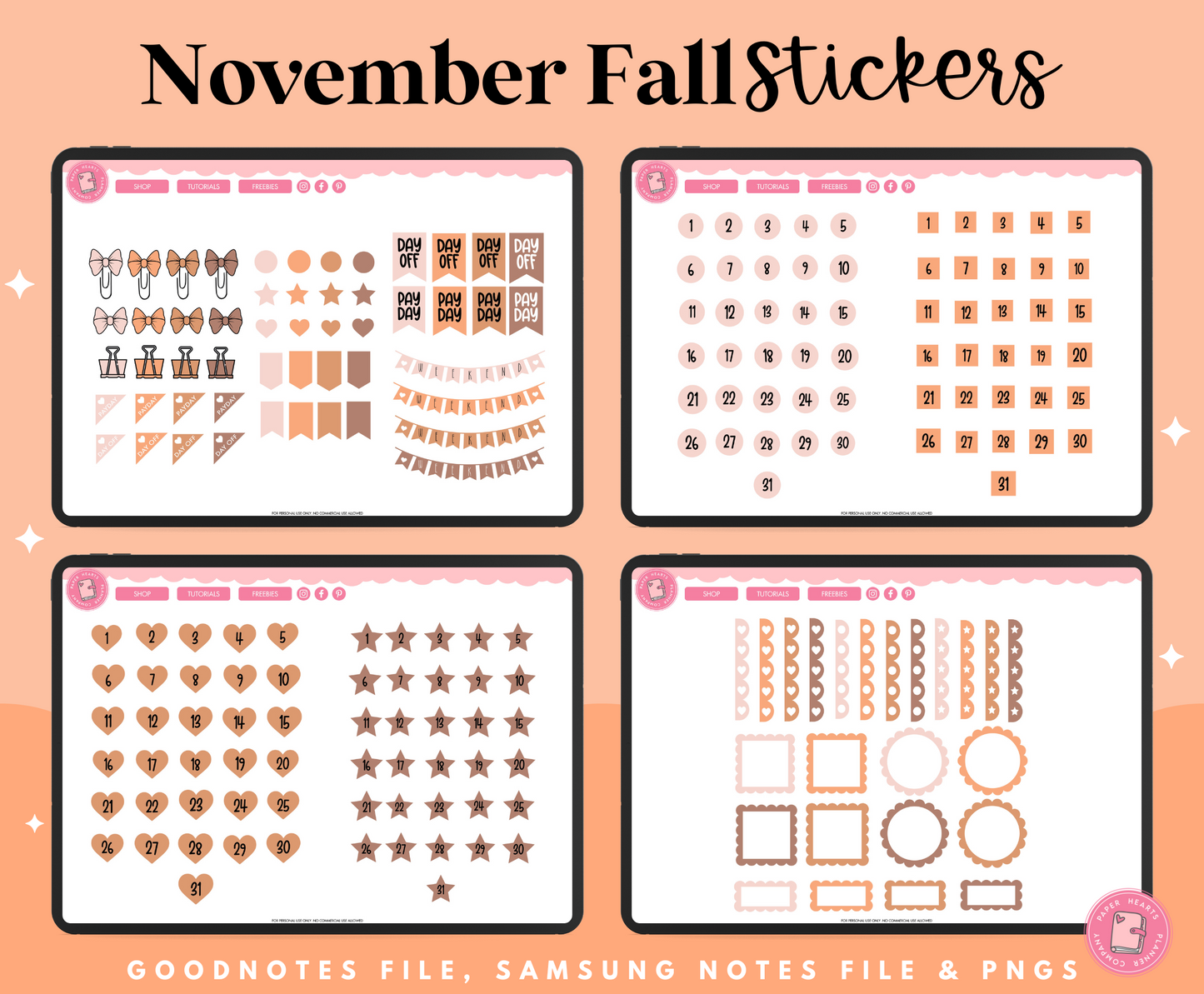 November Fall Stickers