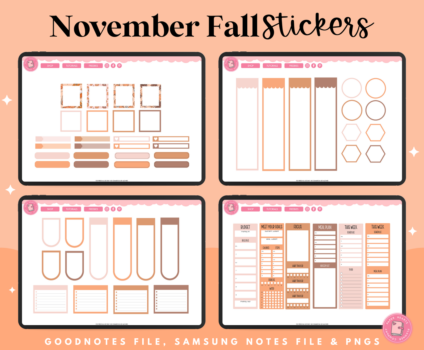 November Fall Stickers
