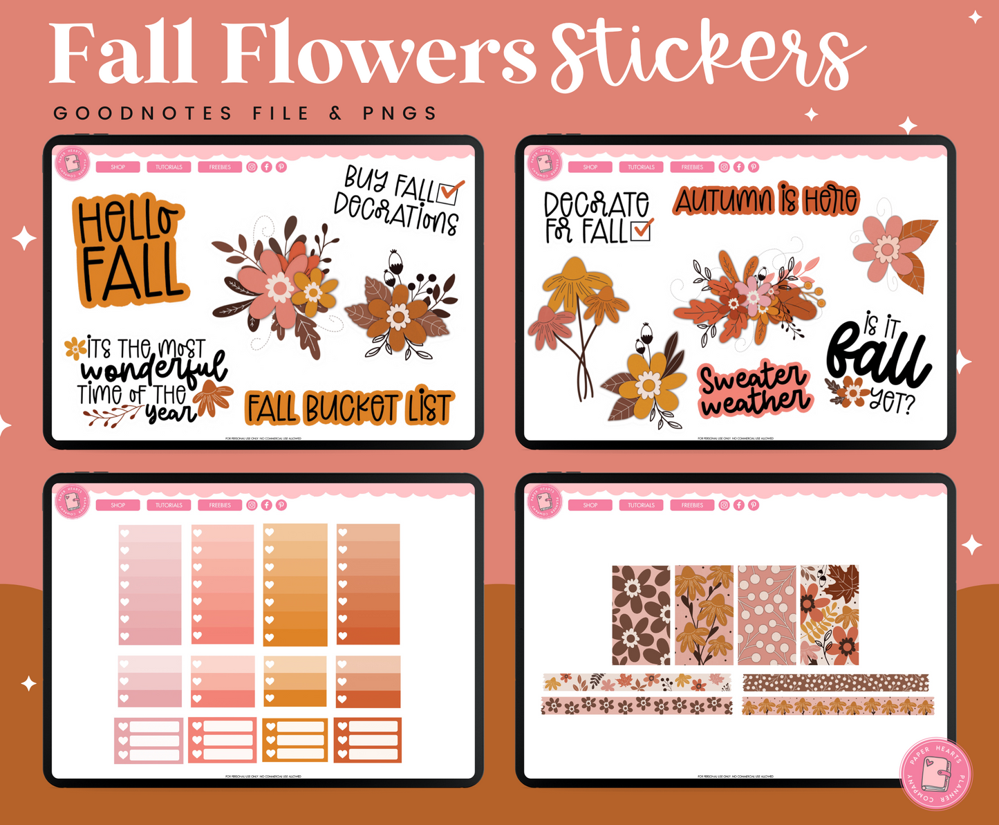 Fall Flowers Stickers